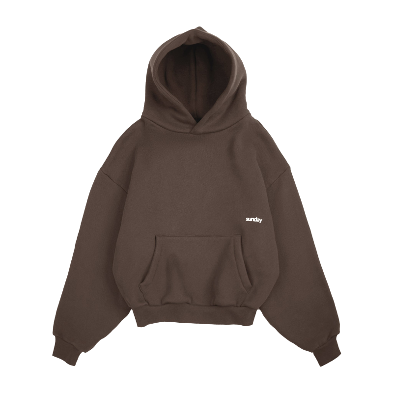 Heavyweight Script Sunday Hoodie – Brown |