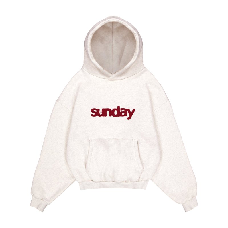 heavyweight appliqué hoodie - oatmeal