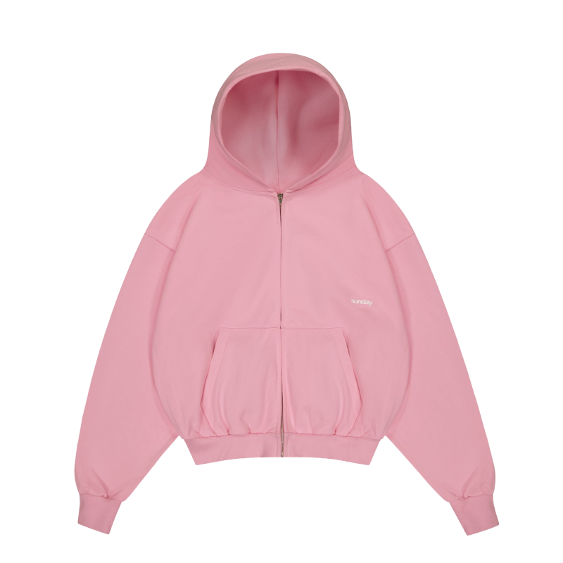 sunday zip up hoodie pink