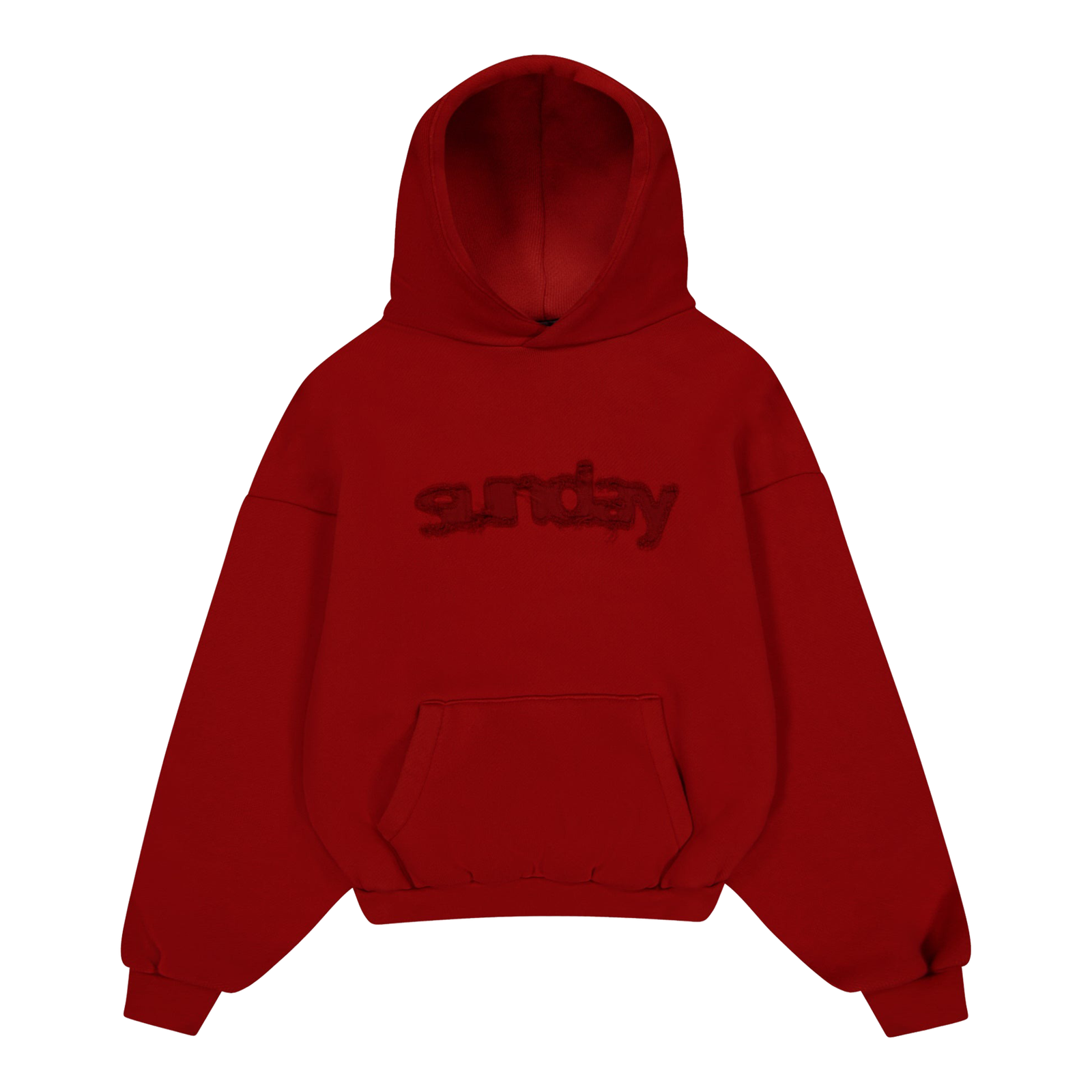 heavyweight-applique-sunday-hoodie-red-logo sunday hoodie red