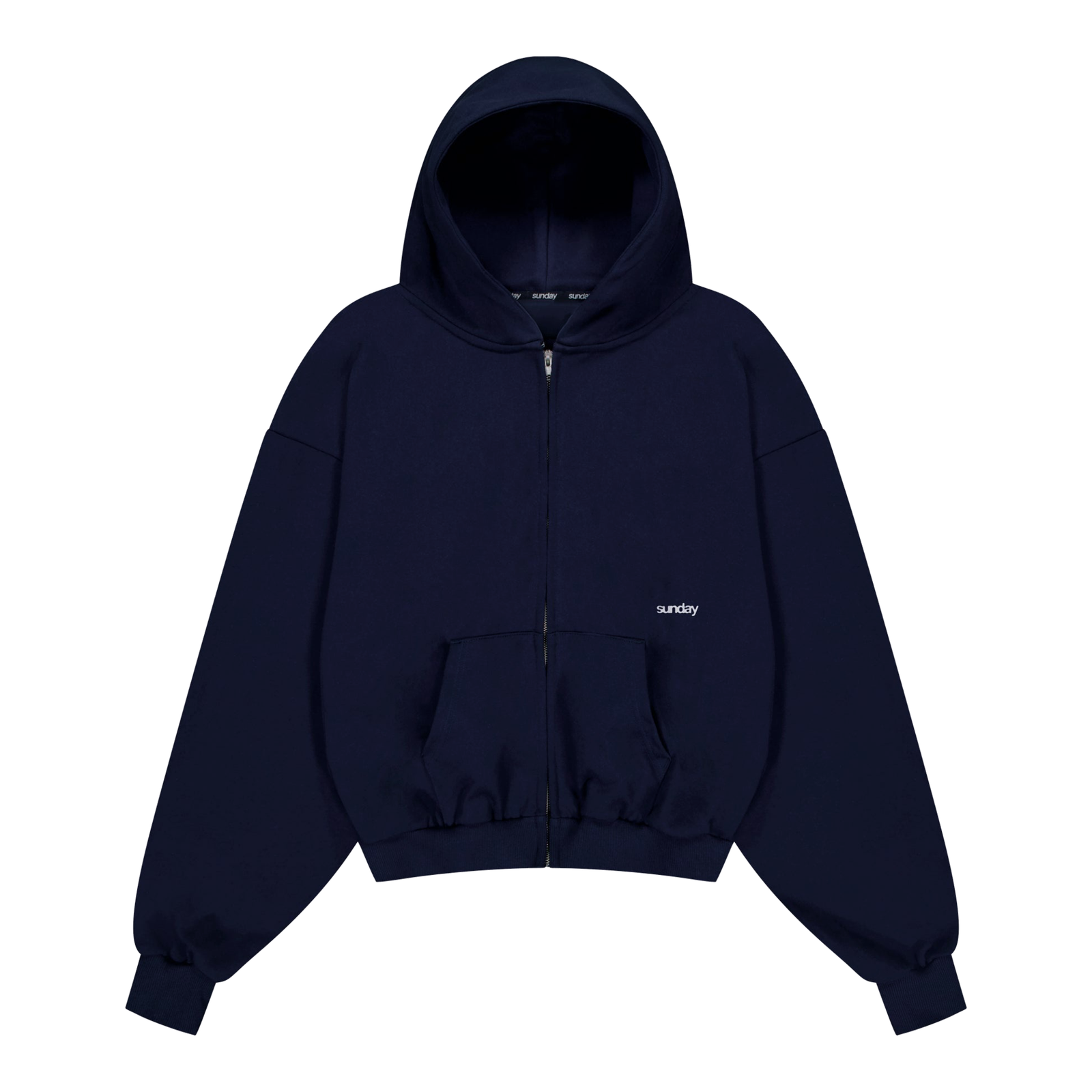 heavyweight-script-sunday-zip-up-hoodie-navy sunday zip up hoodie navy